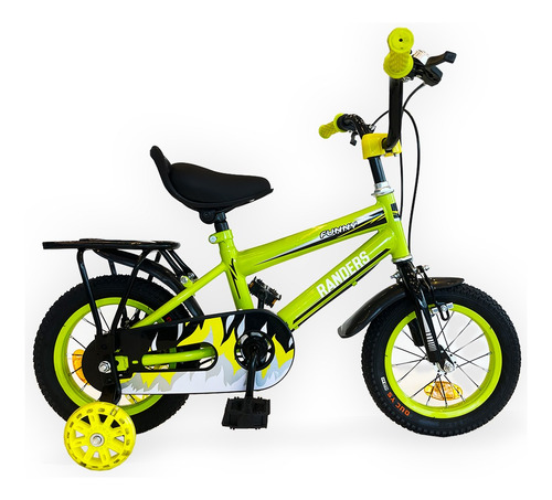 Bicicleta Infantil Niños Rodado 12 Randers Funny Timbre Color Verde