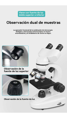 Microscópio Biológico Binocular Led 6000x Para Estudantes
