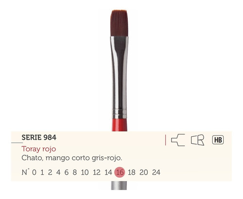 Pincel Casan Serie 984 Toray Rojo N°16