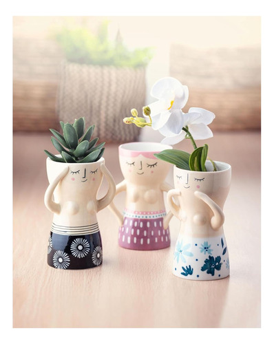 Reyna Busty Lady Vase Blue Floral Blue Floral.