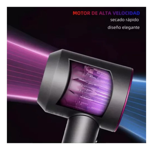 Secador De Pelo Profesional 2400w Premium 3 Velocidades Gris/rosa