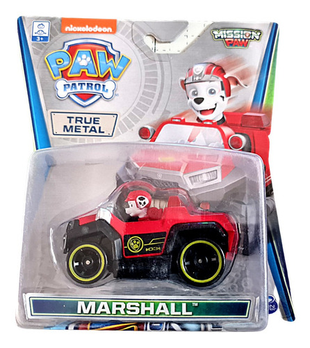 Paw Patrol Marshall Auto Metálico True Metal Patrulla Canina