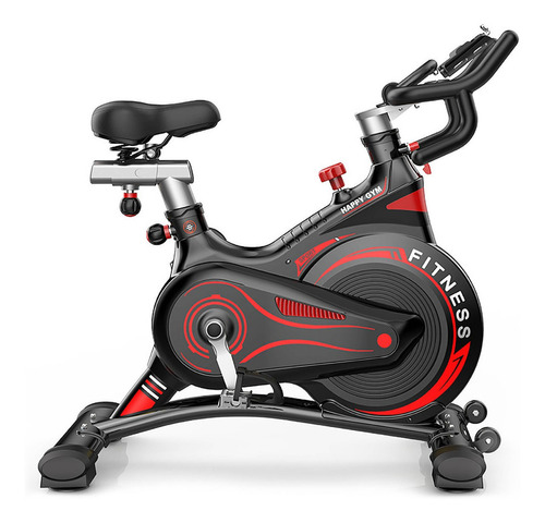 Bicicleta Fija Spinning Estática Ejercicio Rueda Magnética Color negra con rojo