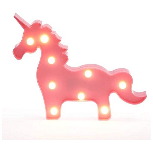 Lampara Unicornio Vintage A Pilas Habitacion Luz Led Velador