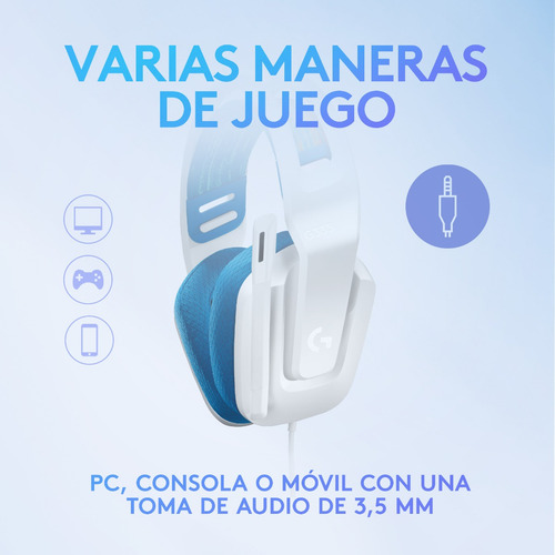 Auriculares G335 Con Micrófono Y Cable Gaming Logitech G Color Blanco