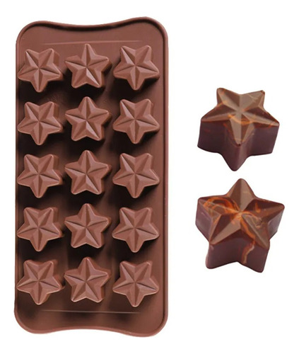 Molde De Silicona Chocolate - Estrellas X15 Cavidades