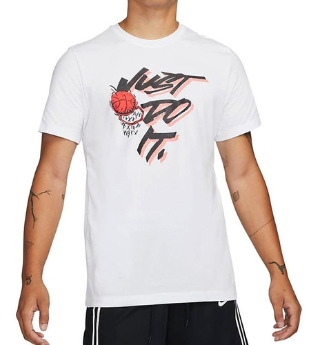 Camiseta De Básquetbol Nike Dri-fit Just Do It-blanco