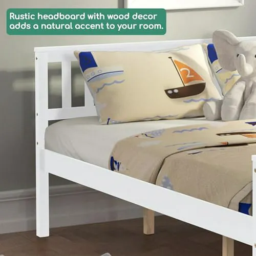 Cama Queen Airdown, Estructura De Madera Sin Box Spring, Rus