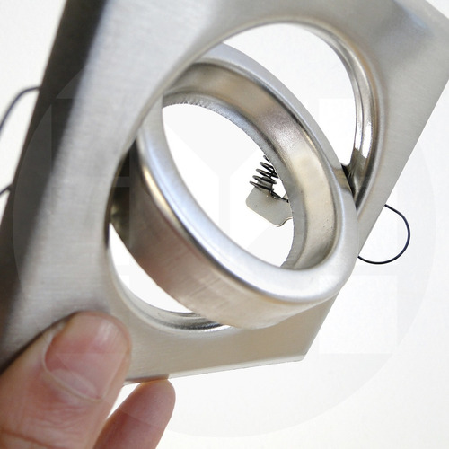 Imagen 6 de 10 de Spot De Embutir Cuadrado Metal Acero 10cm + Dicroica Led