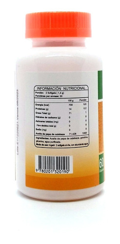 Imagen 3 de 5 de Pepa De Calabaza 280 Mg Fnl - 2 Pack 120 Caps