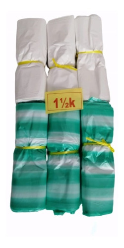 600 Bolsas De Manija Plasticas 1-1/2kg Blanco Negro Verde 6p