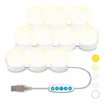 Comprar Kit 10 Focos Lamparas Luz Led Espejo Usb Maquillaje Camarin