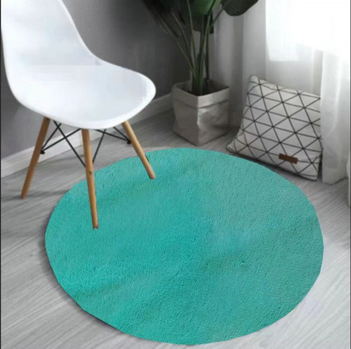 Alfombra Redonda Ideal  Para Sala/dormitorio 120cm Diámetro 