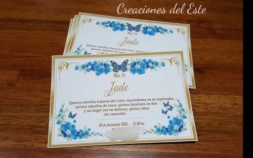 Invitaciones Tarjetas 15 Años Personalizadasx 5 Unidades