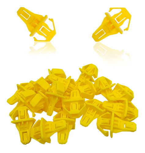 20 Clips Para Moldura Parachoque Remache Nailon Amarillo Rlx