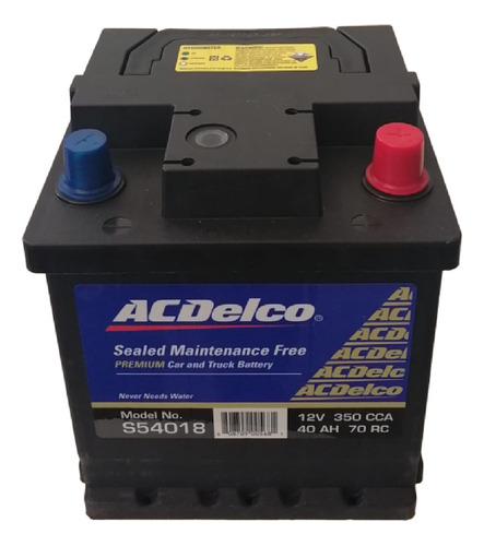 Batería 40ah Acdelco S54018 Derecha Borne Grande 