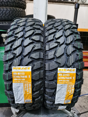 Paquete De 2 Llantas 245/75 R16 Mirage Mr-mt172 10c 120/116q