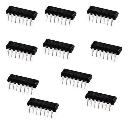 10pzas Sn74ls14n Compuerta Lógica Not 74ls14 Schmitt-trigger