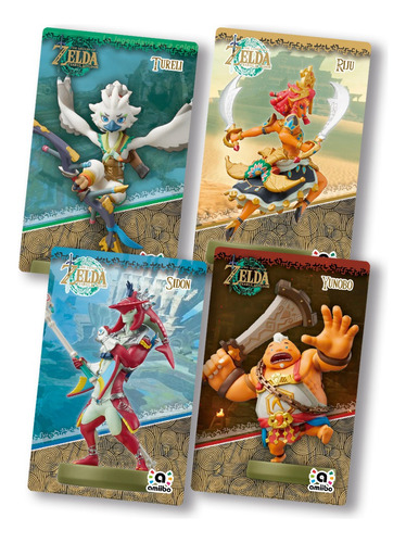 4 Tarjetas Amiibo Sabios Zelda Tears Of The Kingdom