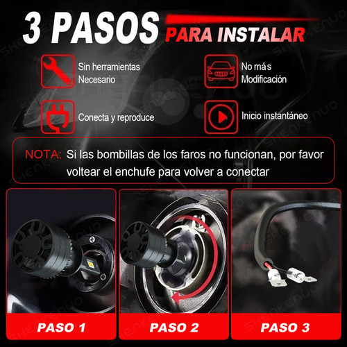 Cd H1 Kit De Focos Led Para Dodge Ram 700 16-19 Luz Alta Y