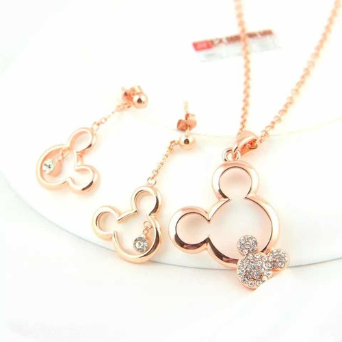 Imagen 9 de 10 de Conjunto Collar Y Aros De Mickey.