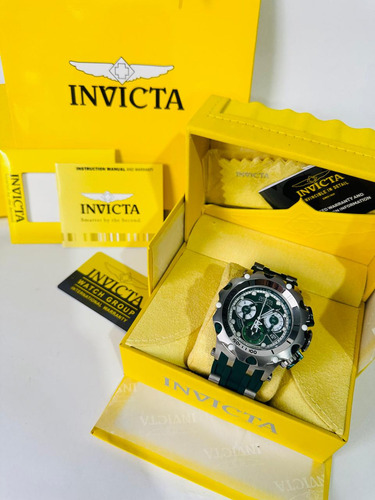Reloj Invicta Venom Plateado/verde Fullset Para Hombre