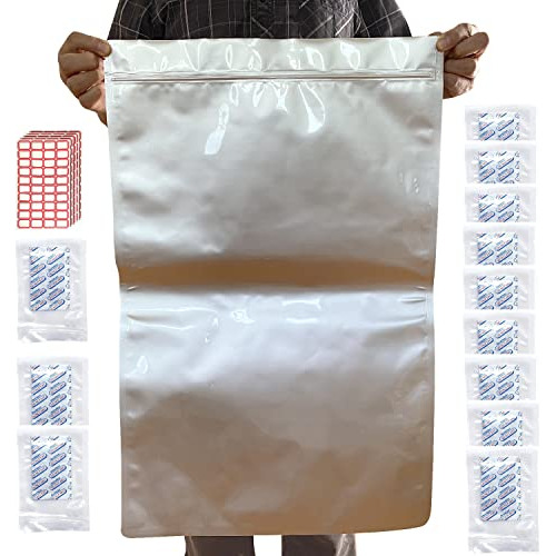20 Pack 15 Mil Mylar Bags For Food Storage 5 Gallon Myl...