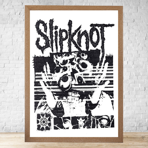 Cuadro Slipknot 30x40 Con Vidrio Y Marco C367 Marrón Claro Clasico