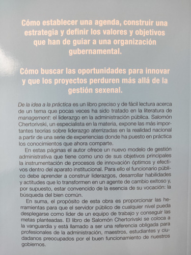 De La Idea A La Práctica. Salomón Chertorivski. Ed. Conecta