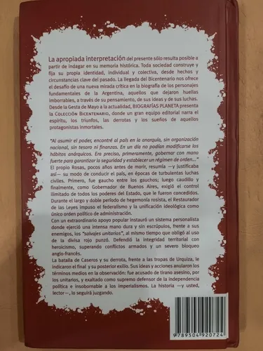 Juan Manuel De Rosas: El Restaurador Político (Usado)