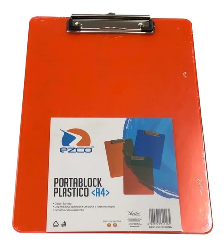 Porta Block Ezco Plastico A4 Color