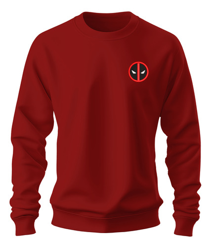 Sudadera Sweater Bordado Logo Ojos Marvel Deadpool Mascara 