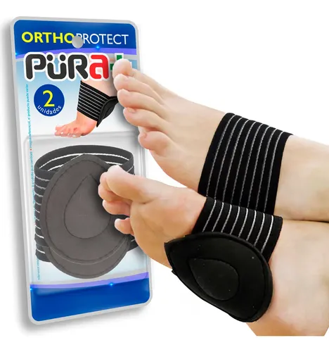 SOPORTE ARCO PIE PLANO FASCITIS PURA x 2 Soporte para arco plantar marca Pura+, diseñado para aliviar molestias asociadas a fascitis plantar, pies planos, arcos caídos y problemas posturales. Fabricado con materiales de alta calidad, como ne