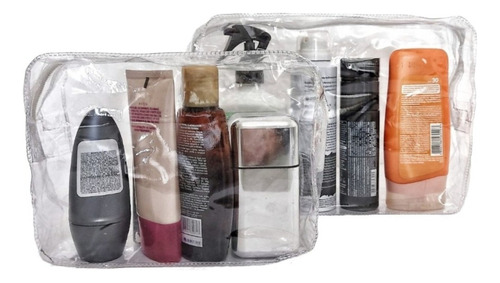 Kit 4 Necessaire Pvc Transparente (2 Tam P + 2 Tam M)