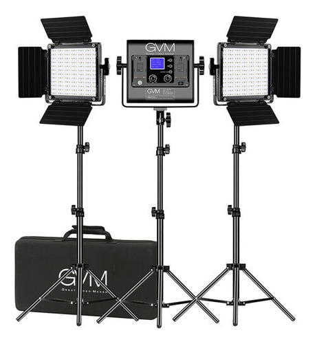 Panel De Luz Led Gvm 800d-rgb (kit De 3 Luces)