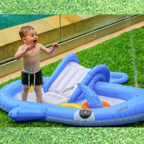 Pileta Inflable Infantil Con Tobogan Juego Bebe Niños Verano