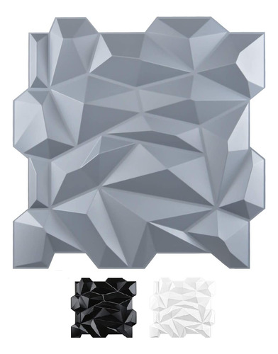 Panel De Pvc Para Paredes Interiores Art3d Diamond Gris 12u.