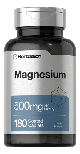 Horbaach Magnesio 500 Mg Con 180 Tabletas Huesos Fuertes Sabor Sin Sabor