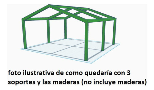 Travesaño Metálico De 3 A 5 Metros 2 Aguas Pergola, Galeria Negro