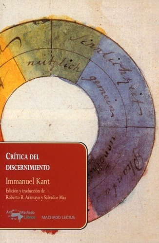 Crítica Del Discernimiento - Immanuel Kast
