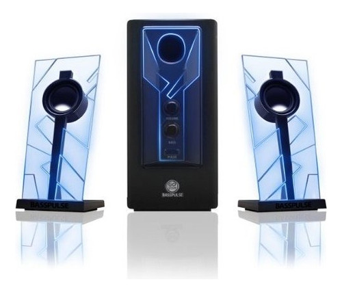 Altavoces Para Computadora Con Luces Led Azules Y Subwoofer