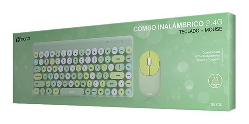 Imagen 4 de 10 de Kit Teclado Y Mouse Inalambrico Combo Pc Tv Usb Noga S5700