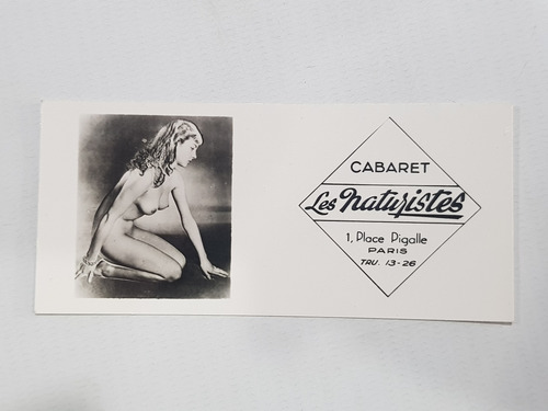 Antigua Tarjeta Cabaret Paris Publicitaria Mag 58839