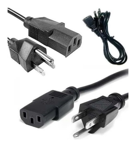 Cable De Poder Para Pc Monitor Cpu Fuente Impresora