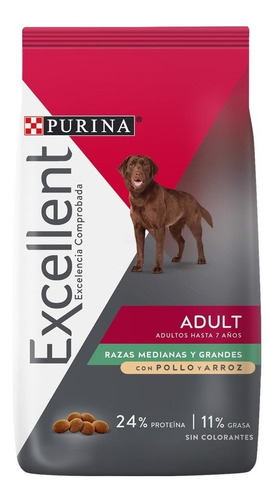 Purina Excellent Perro Adulto Chicken & Rice  X 15 Kg.