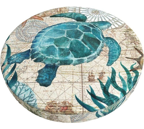 ~? Ouqiuwa Vintage Ocean Turtle Starfish World Map Bar Stool