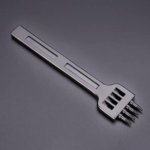 Perforadora De Cuero Para Perforar Filas 4 Mm 4 Puntas Negro