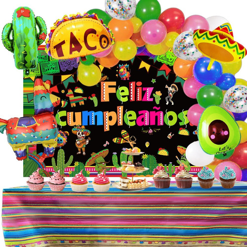 Kit Decoración Globos México Para Fondo De Feliz Cumpleaños