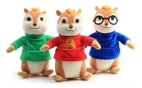 3 Unids/lote Alvin Y Las Ardillas De Peluche Juguetes Kawaii