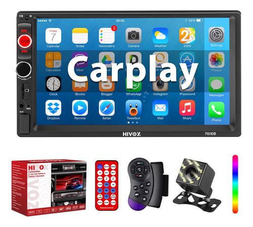 Estéreo Para Auto 7in Carplay Mirror Link 7010b Con Cámara